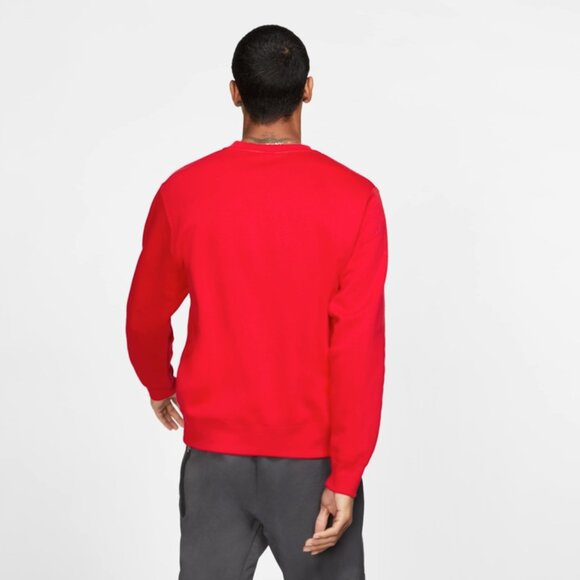 Nike Sportswear Club Fleece Men's Crew Sweatshirt Top Red 3XL - Picture 9 of 10